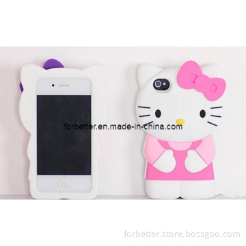 Beautiful Kitty Cover Made by Silicone (for iPhone5-005)